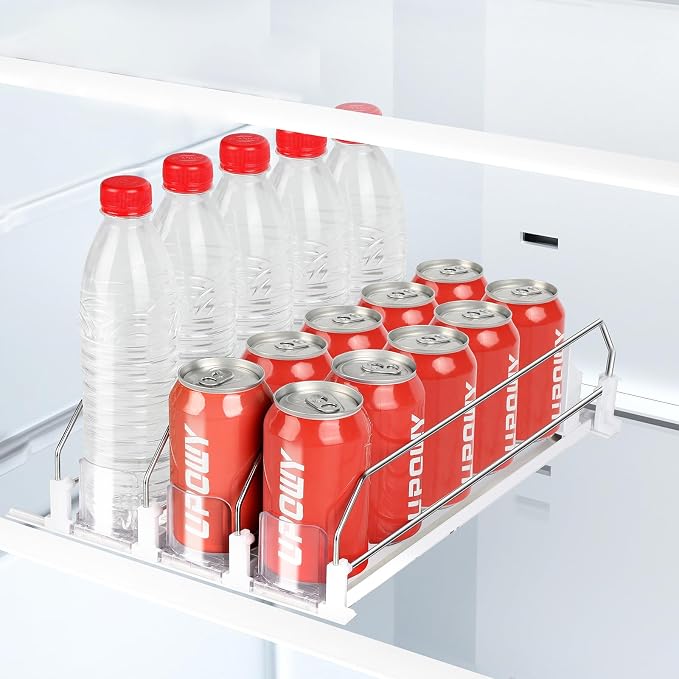 Drink Organizer for Fridge,Soda Can Organizer,Drink Dispenser for Fridge,Refrigerator Organizers and Storage Water Bottle Organizer,Holds up to 15 Cans,3 Row by GreatStuffandSmallPrice