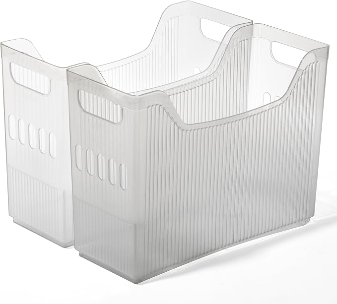 BINO | Plastic Storage Bins, Medium - 2 Pack | THE CANYON COLLECTION | Clear Storage Bins for Organization | Clear Containers for Pantry | Fridge & Freezer Organizer Bin | Cabinet & Pantry Organizers - Image 6