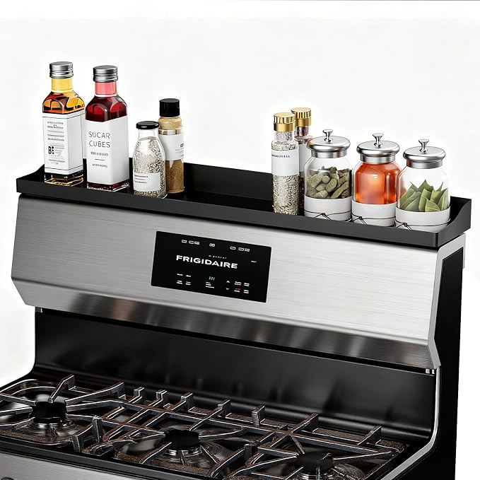 Foeacry 30" Magnetic Stove Top Shelf - Stainless Steel Magnetic Spice organizer for above the Over stove shelf kitchen small space solutions by Foeacry