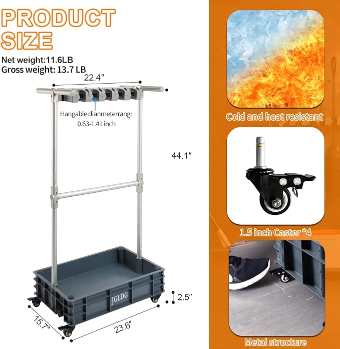 Mobile Mop and Broom Holder，Efficient Storage Solution for Cleaning Tools Keep Your Tools Handy and Organized - Image 7