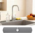 30 Inch Silicone Kitchen Sink Faucet Mat, Adjustable Waterproof Splash Guard Draining Mat Keep Countertops Dry (Gray) by Unknown