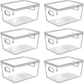 Clear Plastic Storage Bins with Lids, Perfect for Kitchen Organization or Pantry Organization and Storage, Stackable Fridge Organizer Bins, Storage Containers for Organizing, Cabinet Organizers by CONTROLKITCHEN