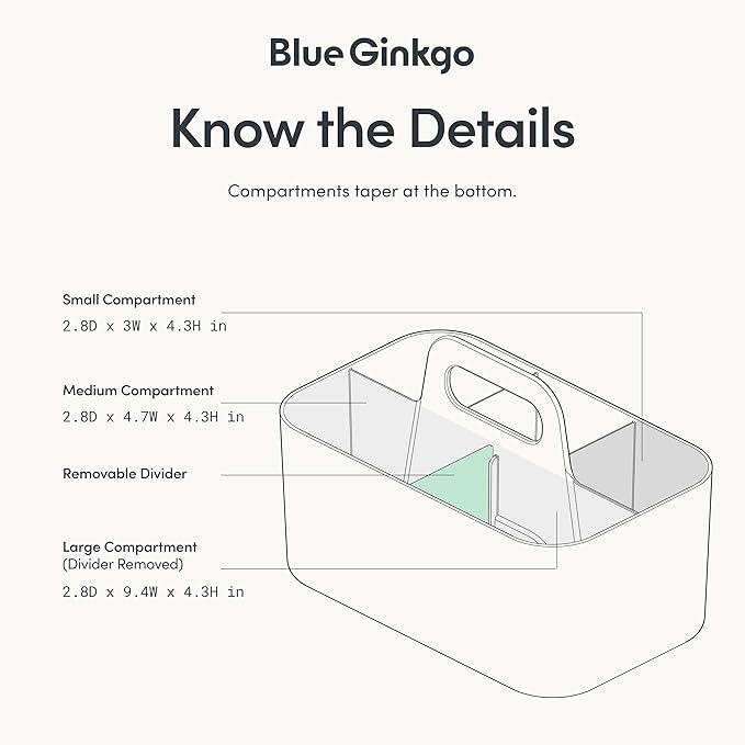 BLUE GINKGO Stackable Organizer Caddy, Rectangle, Green, Made in Korea | Portable. Adjustable. Home, Office & School Storage. - Image 4