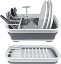 Collapsible Dish Drying Rack, Foldable Dinnerware Drainer Organizer | Space-saving plastic kitchen storage organizer. Compact folding dish drainboard perfect for RVs, camping & small countertops. by BNYD