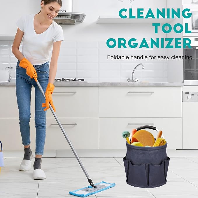 17L Cleaning Caddy for Cleaning Supplies with Handle,Cleaning Supplies Organizer Bucket for Home Garden - Image 4