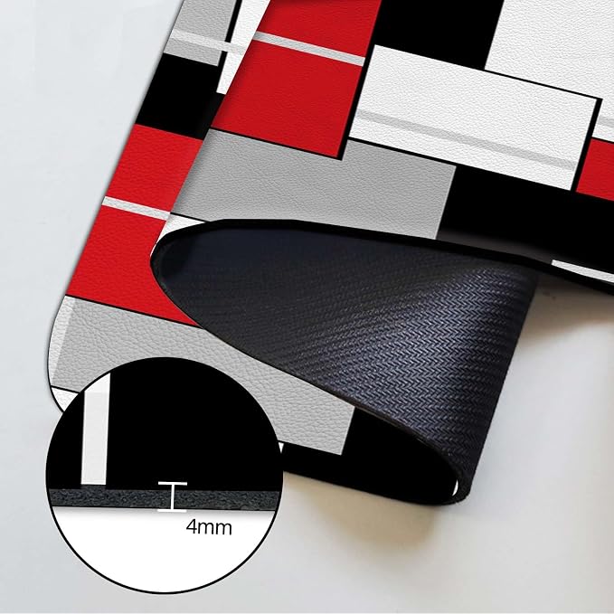 MCALK Geometric Red Kitchen Sink Faucet Mat Splash Guard, Absorbent Quick-Dry Kitchen Sink Mat - Ideal for Splash Guard & Drip Catching with Modern Art Decor( 1pc 15"x5.5") - Image 6