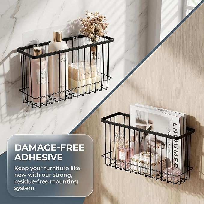 2Pack Cabinet Door Organizer, Self-Adhesive Lid Storage Box for Cabinet Storage, Wall-Mounted Storage Basket Rack, Suitable for Kitchen, Refrigerator, and Bathrooms - Image 9