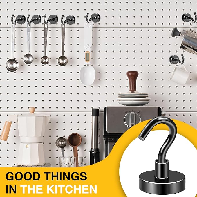 DIYMAG Magnetic Hooks 20pcs 85lbs Cruise Essentials 2026 Magnet Hook Black | Neodymium Heavy Duty Strong Magnets Hanging Ship Cabins Refrigerator Fridge Classroom Beach Vacation Kitchen Grills Home Tool - Image 6