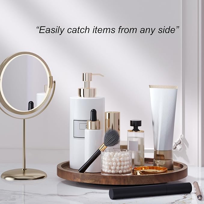 VERTORGAN Lazy Susan Bamboo Organizer for Kitchen,Cabinet(Medium) | 360 Rotating Turntable,Spice Rack,Serving Tray,Pantry Vanity Organizer,Countertop Space-Saver - Image 3