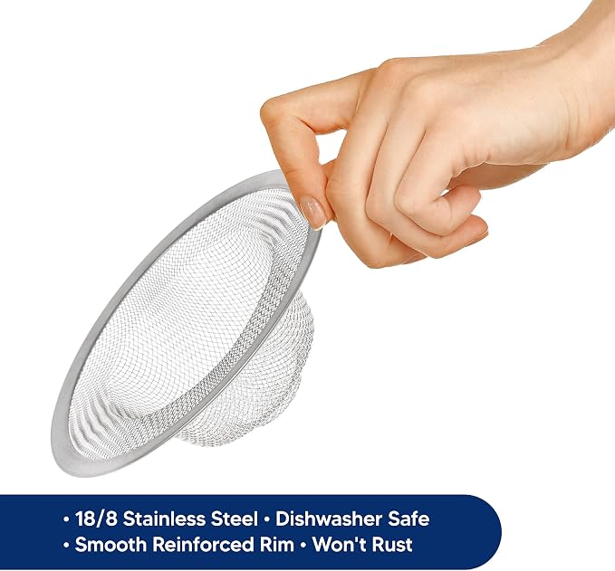 HIC Kitchen Mesh Sink Strainer, 18/8 Stainless Steel, 4.5-Inches - Image 3