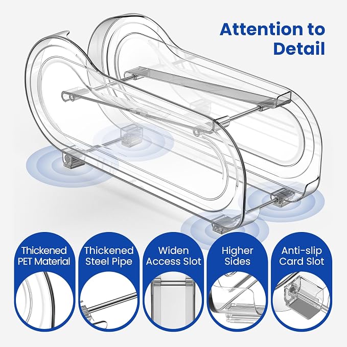 2 Pack Auto-Rolling Soda Can Organizer for Refrigerator/Fridge, Upgraded Soda Can Dispenser & Holder for Pantry Storage 10 Standard Size 12oz/ 11.2oz/ 355ml/ 330ml Drink Short Cans (Clear) - Image 3