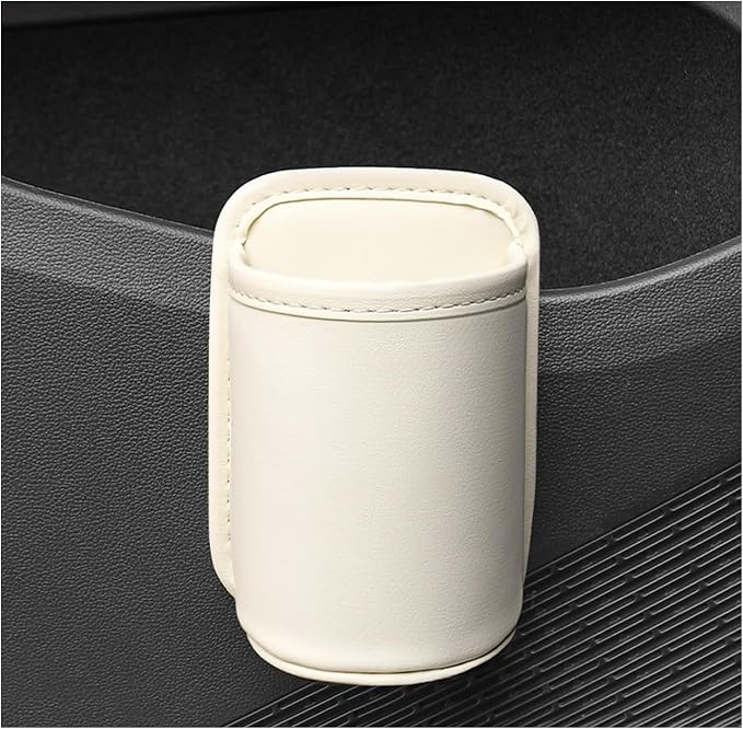 Large Car Door Cup Holders, Clip On Beverage Drink Holder Vehicle Door Storage Organizer, Scratch-Resistant Leather Water Bottle Hanging Holder for SUV Sedan Truck (White) by Unknown