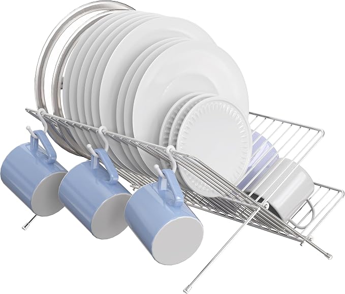 Simple Houseware Collapsible Dish Drying Rack, Chrome by SimpleHouseware
