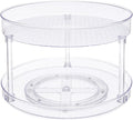 Amazon Basics 2 Tier Lazy Susan Turntable Organizer for Condiments, 12" Diameter, Clear by AmazonBasics