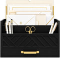 BLU MONACO | Wooden Mail Organizer with Drawer and Gold Handle | Mail Sorter Organizer Countertop for Desk | Outgoing Mail Holder and Letter Sorter for Desk Storage by Blu_Monaco