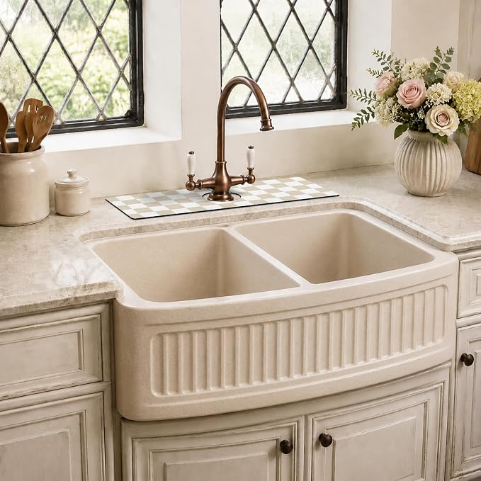 Light Brown White Checkered Kitchen Sink Splash Guard Faucet Mat,Faucet Non-Slip Absorbent Mat,Farmhouse Sink Splash Guard Behind Faucet for Kitchen Bathroom, 15"x5.5" - Image 7