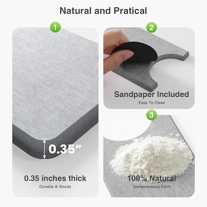 Premium Stone Faucet Mat for Kitchen Sink, 15.8" x 4" Light Gray | Quick Drying & Water Absorbent, Sink Splash Guard Tray for Prevents Moisture Buildup - Image 3