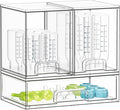 SpaceAid Bottle Storage Organizer Baby - Acrylic Bottles Station Organizer Container, Stackable Clear Drawers for Countertop, Vanity, Bathroom, Cabinet, Pantry Organization, 3 Pack, 2M1L, 10.9" H by SpaceAid