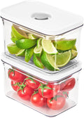 VAKUEN Premium Airtight Food Storage Containers, Rectangular 2PC(1.06qt), Smart One-Click Seal Lid, No Hinges, Patented Double Silicone Lining, 100% Leak Proof, BPA-FREE, Dishwasher, Microwave Safe by Vakuen