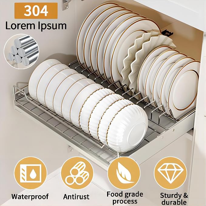 Pull out Cabinet Organizer Fixed with Adhesive Nano Film | Heavy Duty Sliding Basket Organizer Drawer, Pull Out Drawer for Kitchen Under Sink Organizer, Pantry, Bathroom,1 Pack - Image 5