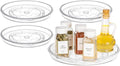 primebox 11" Lazy Susan Organizer. 360 Degree Rotating Turntable for Cabinets, Fridge, Pantry, Bathroom, Under Sink Organizing, Countertops, Vanity, Organizer for Spices Clear 4 Pack by primebox