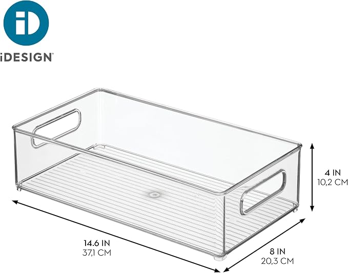 iDesign Stackable Fridge Bin, Clear, Set of 2 | Storage Bin for Freezer or Pantry, Made in USA - Image 4