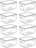Clear Plastic Storage Bins with Lids, Perfect for Kitchen Organization or Pantry Organization and Storage, Stackable Fridge Organizer Bins, Storage Containers for Organizing, Cabinet Organizers by CONTROLKITCHEN