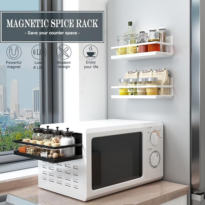 Magnetic Spice Rack Single Tier Refrigerator spice organizer Shelf, Easy to Install The Side of the Refrigerator - Image 5
