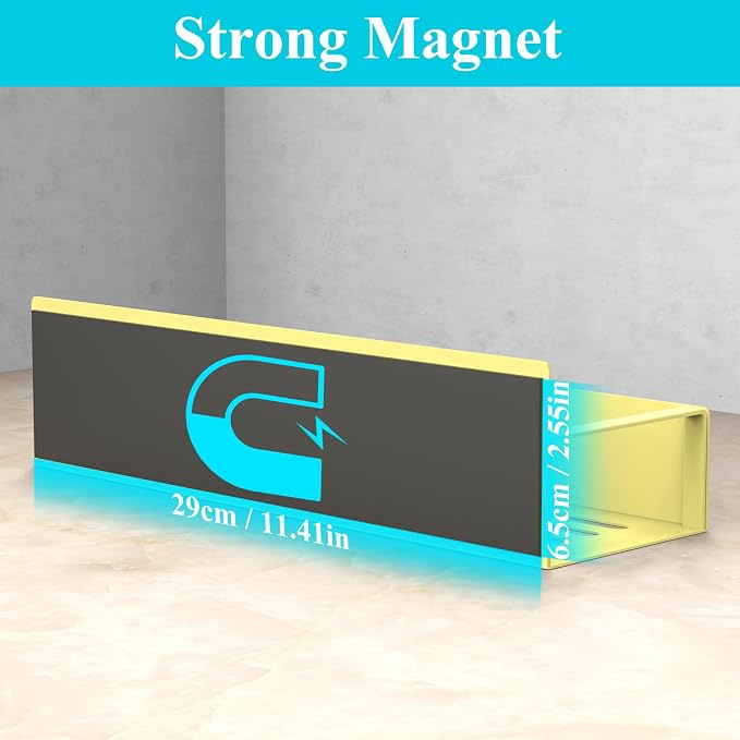 Metal Magnetic Spice Rack for Refrigerator Yellow, 4 Pack | Magnetic Shelves Heavy Duty for Fridge in Kitchen, Seasoning Storage Organizer, For Oven Washer and Dryer, For Heavier Items - Image 3