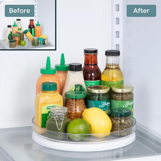 YouCopia FridgeView Fridge Turntable, Lazy Susan Organizer for Refrigerator Storage, 11” , White - Image 6