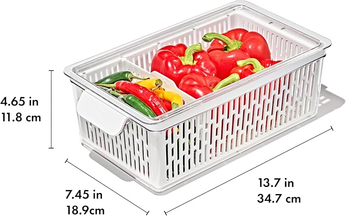 OXO Good Grips Produce Saver – Medium Bin, 13.8 x 7.4 x 4.7 in, White - Image 11