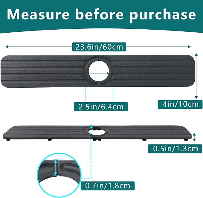 Water Absorbing Stone Kitchen Sink Mat Faucet Splash Guard for Bathroom | Quick Dry, Raised Feet, Diatomaceous Earth, Stone Faucet Mat, Sink Protector for Counter, Sink Accessories, Bathroom Decor - Image 3