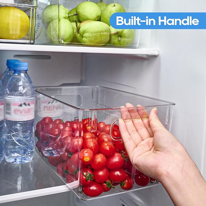 JollyPack Clear Plastic Storage Bins, 4 Pack | Pantry Organizers, Storage with Handles, Clear Storage Containers,Great for Fridge, Kitchen, Bathroom and Office - Image 5