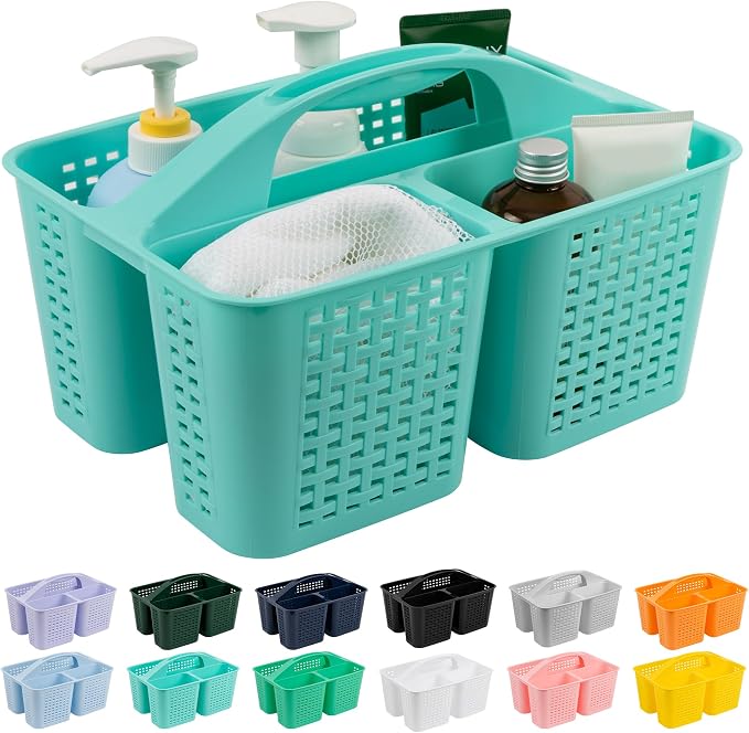Tiawudi Portable Shower Caddy, Caddy Organizer with Handle, Plastic Shower Basket Hold Soap, Shampoo, Hair Supplies and Beauty Products, Cleaning Supplies Organizer for Home, Dorm, Shelf and Cabinet by Tiawudi