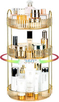 360 Rotating Makeup Organizer - Large Capacity Spinning Perfume & Cosmetic Skincare Holder for Vanity & Countertop (Vibrant Orange, 3 Tier) by Niluks