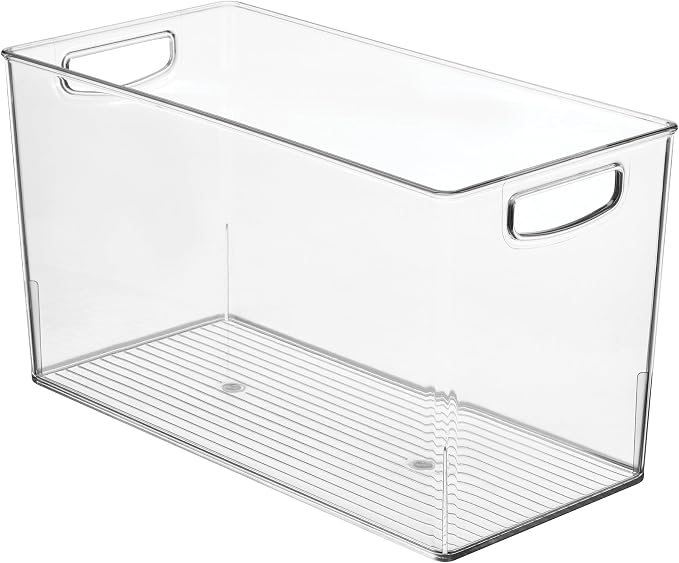iDesign Pantry Bin with Handles, Clear | Kitchen Storage, For Cabinets, For Pantry, For Fridge - Image 9