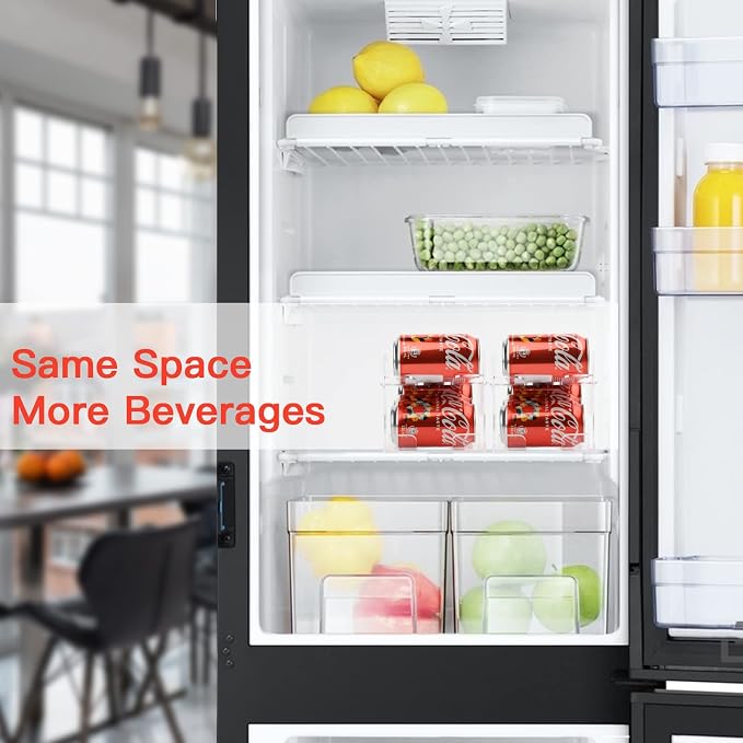 Soda Can Organizer for Mini Fridge, 9'' Acrylic Rolling Can Organizer Dispenser, Auto Beverage Can Holder Rack, Can Storage Organizer, Can Drink Holder for Canned Food Beer 12oz Standard Cans - Image 5
