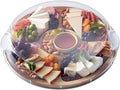 FARBERWARE Build-a-Board Cutting Board with Lazy Susan Turntable, Five Compartments, and Clear Locking Lid for Charcuterie, Snacks, and More, Acacia by Farberware
