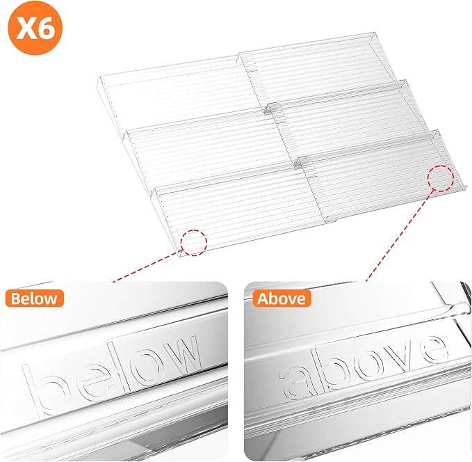 MUDEELA Clear Spice Drawer Organizer, 3 Tier- 2 Set (6 Packs) | Expandable From 11" to 22", (Jars not included), Kitchen Seasoning Organizers and Storage for Drawer - Image 2