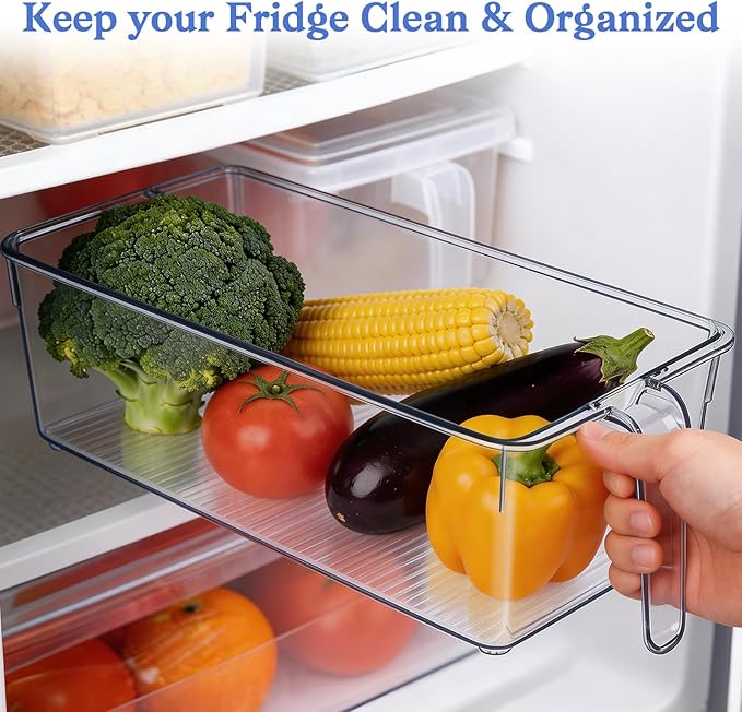 DGB 2 Sets Clear Ice Bucket for Freezer, Ice Storage Bin & Holder | Freezer Ice Bin, Pull-Out Handle, Ice Cube Container, Scoop & Tongs, Home Bar, Fridge Organization,11.8 x 5.91 x 3.54 Inches - Image 4