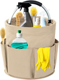 Cleaning Caddy with Handle, 17L Foldable Cleaning Supplies Organizer, Portable Storage Basket, Cleaning Supply Caddy, Multifunctional Cleaning Bucket Bag for Garden, Home, Kitchen (Khaki) by Unknown