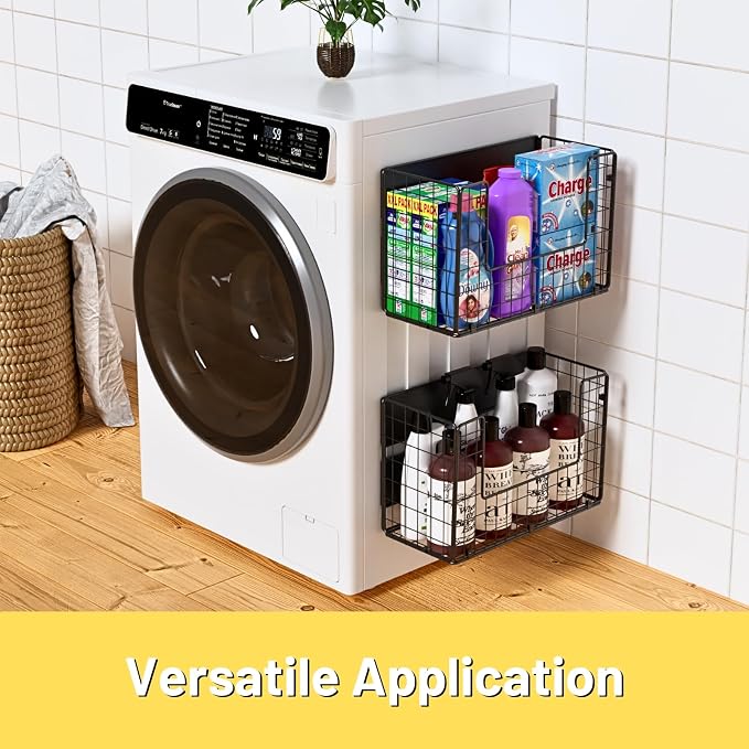 2 Set Magnetic Shelf for Fridge , Fruit Potato & Onion Storage Bins, Pantry Organizers & Storage, Large Container Magnetic Basket for Refrigerator, Kitchen Counter, Cabinet, Magnetic Fridge Organizer | 50 lbs strong magnet, no-drill, large capacity, ve... - Image 8