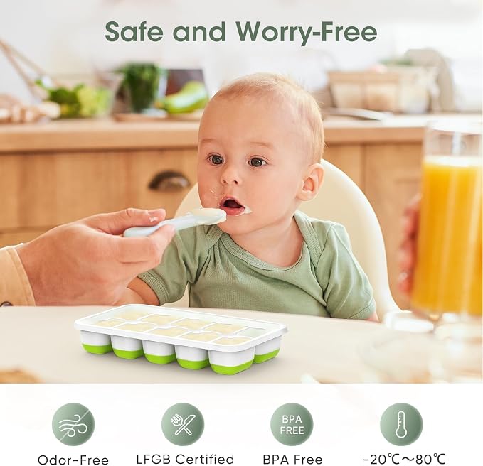 DOQAUS Ice Cube Tray with Lid and Bin,4 Pack Ice Cube Trays for Freezer | Silicone, Stackable. Easy Release Trays with Storage Bin & Scoop. Ideal for Freezer, Kitchen, RV, Cocktail, Coffee. - Image 3