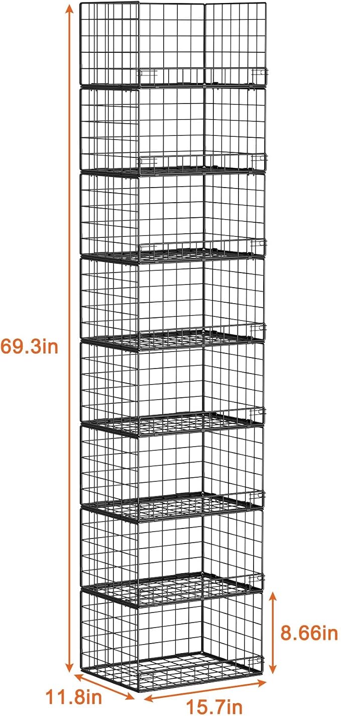 Yociyoga 8-Tier Stackable Closet Organizers and Storage Shelves, Foldable Closet Shelf Organizer, Stackable Storage Bins Drawers for Closet Organizer System, Black（Patent No. 30022416） - Image 8