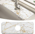 MCALK Marble White Kitchen Sink Faucet Mat Splash Guard, Absorbent Quick-Dry Kitchen Sink Mat - Ideal for Splash Guard & Drip Catching with Modern Art Decor( 1pc 15"x5.5") by MCALK