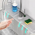 24 Inch Longer Faucet Mat for Kitchen Sink [5°Slope Fast Self-draining]Bathroom Kitchen Sink Splash Guard Silicone Sink Faucet Mat Splash Guard Kitchen Sink Area Tidy Splash Faucet Guard Draining Mat by Snoquir