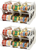FIFO Can Tracker 2-Pack - 2-Tier Rotating Food Can Organizer for Pantry, Expandable Soda Can Storage for Kitchen, Holds 30 Cans of Food or Soda by FIFO