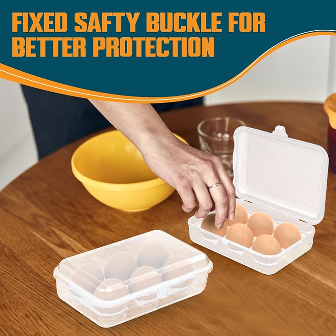ZPU Egg Holder Camping, 2Pcs 6 Grid Egg Container, Plastic Egg Carrier for Camping Picnic Travel Outdoor Refrigerator Kitchen, Protective Egg Storage Case, Silver Grey - Image 5
