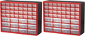 Akro-Mils 44-Drawer Plastic Drawer Storage Cabinet for Garage Organization, Bead Organizer, Building Bricks Storage, Teacher Toolbox, Makeup Organizer, 20-Inch W x 6-Inch D x 16-Inch H, 10144 Red by Akro-Mils