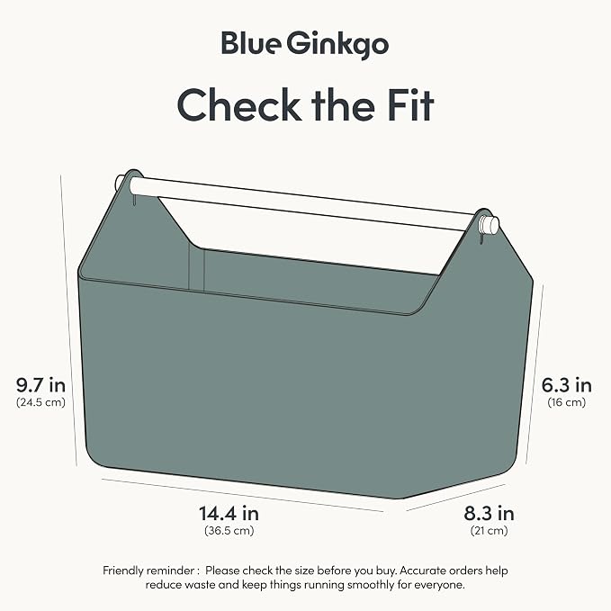 BLUE GINKGO Storage Basket, Large 10.5L, Green, Made in Korea | Portable. Spacious Storage Bin. Everyday Organization. - Image 2